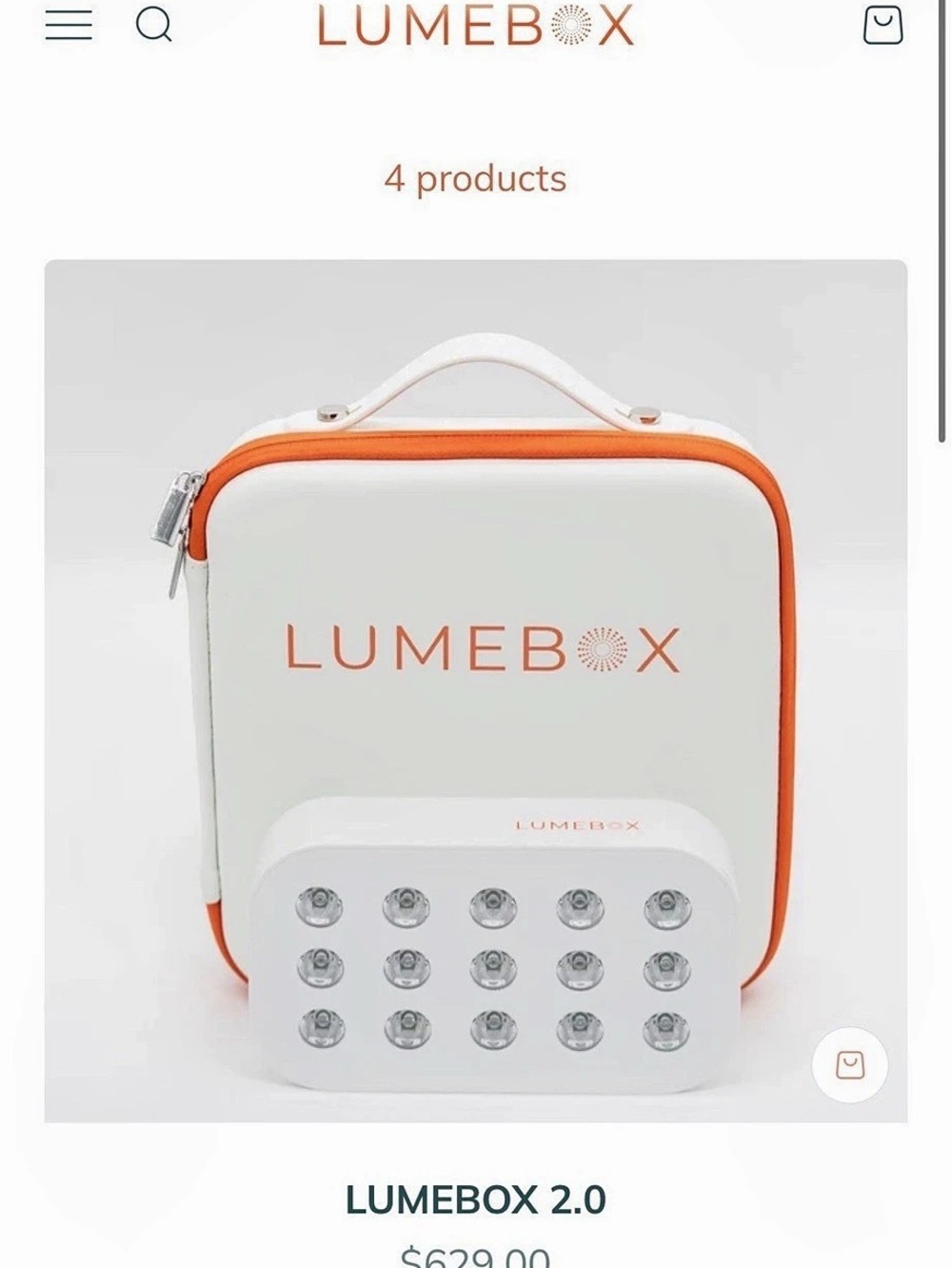 LUMEBOX 2.0 White & Orange brand New